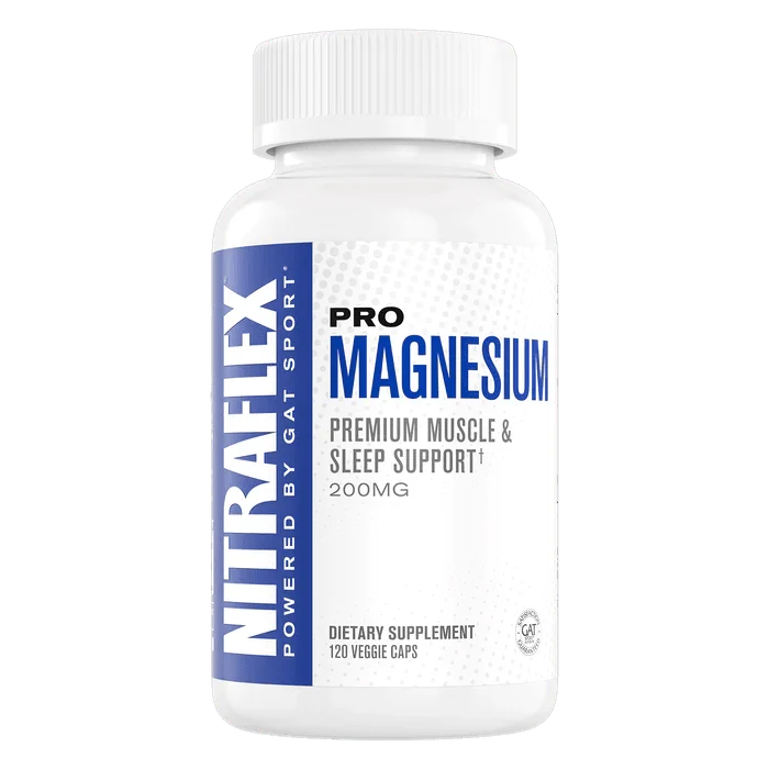 GAT Sport Nitraflex Pro Magnesium | High Absorption Magnesium Complex with Vitamin D3 & B6 | 120 Veggie Capsules