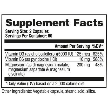 GAT Sport Nitraflex Pro Magnesium | High Absorption Magnesium Complex with Vitamin D3 & B6 | 120 Veggie Capsules