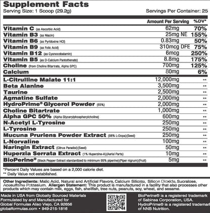 Global Formulas Bio PUMP'D (25 Servings)