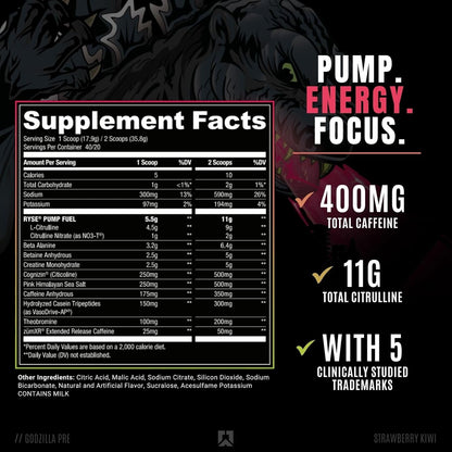 Ryse Godzilla Pre Workout 40 Servs