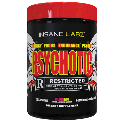 Insane Labz Psychotic Rated-R Pre-Workout | 424mg Caffeine | High-Stim Energy, Pump & Endurance