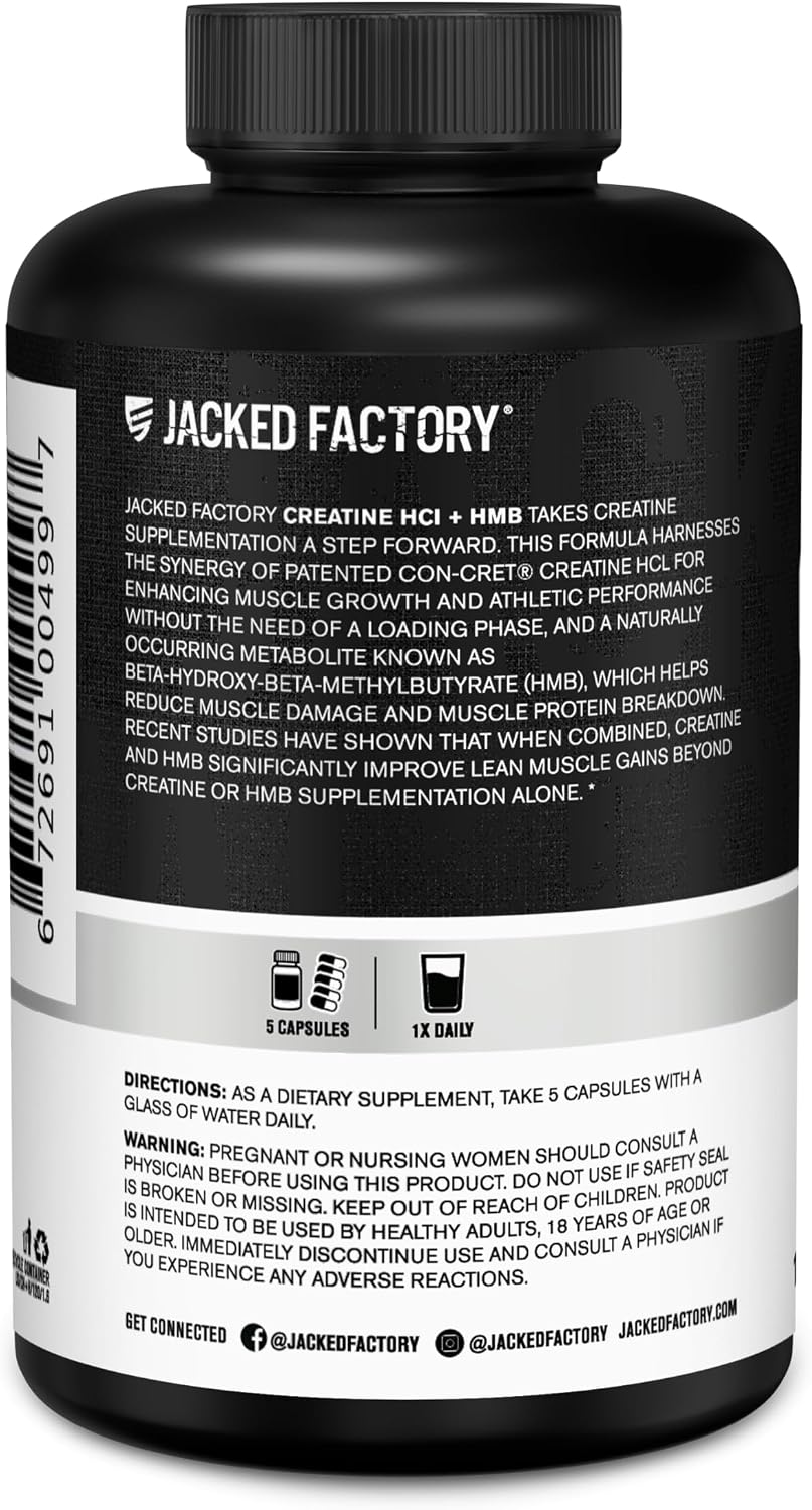Jacked Factory Creatine HCl + HMB Capsules | CON-CRET® Creatine HCl & myHMB®