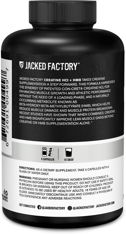 Jacked Factory Creatine HCl + HMB Capsules | CON-CRET® Creatine HCl & myHMB®