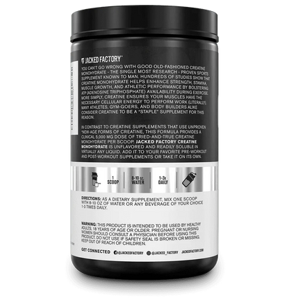 Jacked Factory Creatine Monohydrate Powder | 5g Micronized Creatine
