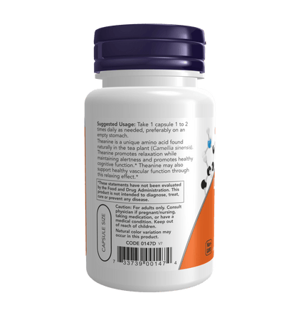 L-Theanine Double Strength 200 mg - 60 Veg Capsules