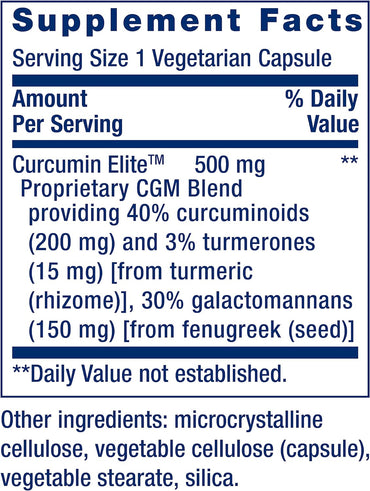Life Extension Curcumin Elite Turmeric Extract 60 Veg Caps