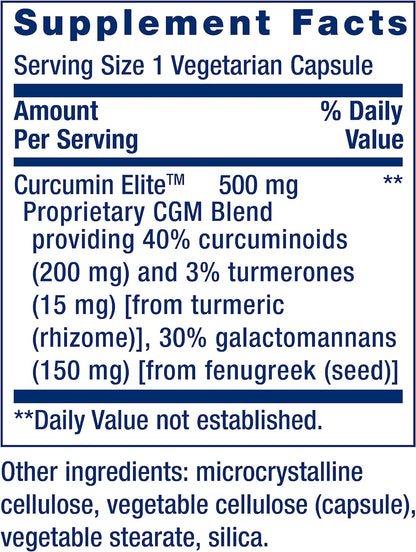 Life Extension Curcumin Elite Turmeric Extract 60 Veg Caps