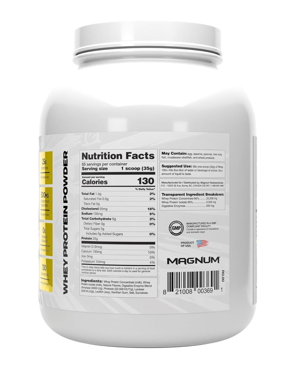 Magnum Whey 100+ Whey Protein +Digestive Enzymes
