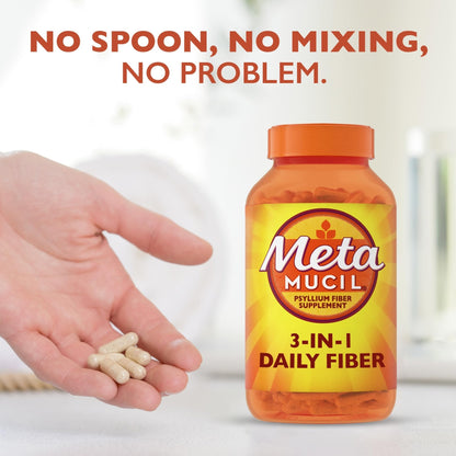 Meta Mucil 3 in 1 Psyllium Fiber Supplement -300 Capsules