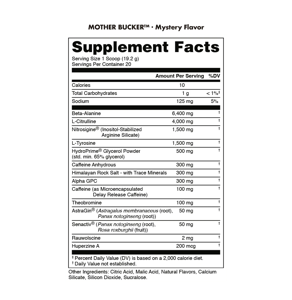 Bucked Up Mother Bucker Pre-Workout | 400mg Caffeine for Extreme Energy, Focus & Pumps