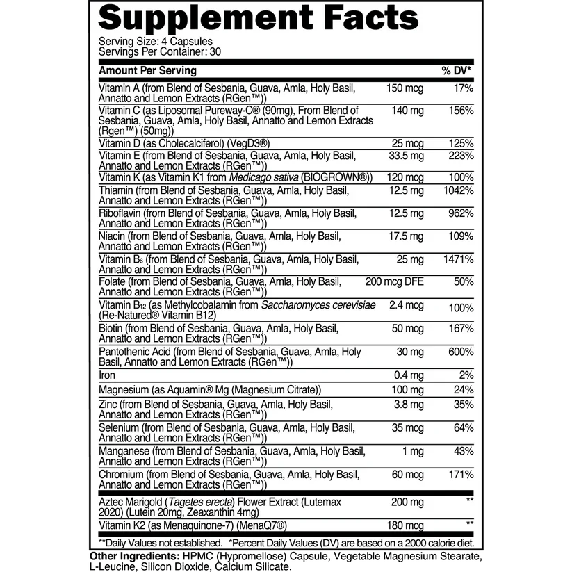 Transparent Labs Multivitamin 120 Capsules