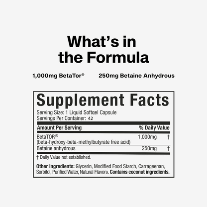 Muscletech Clear Muscle Liquid HMB -42 Liquid Softgels