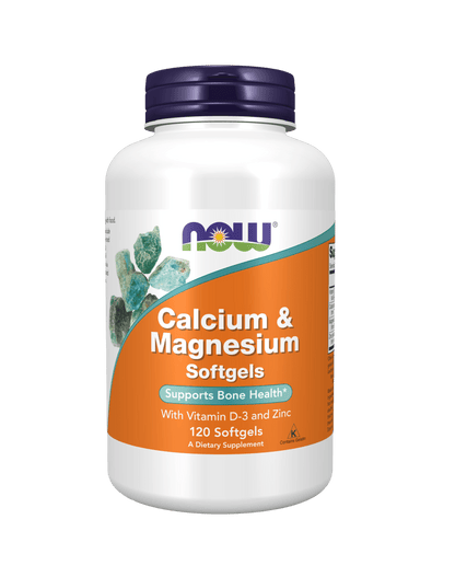 Now Calcium & Magnesium with Vit-D & Zinc (120 Softgels)