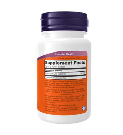 Now CoQ10 100 mg Softgels