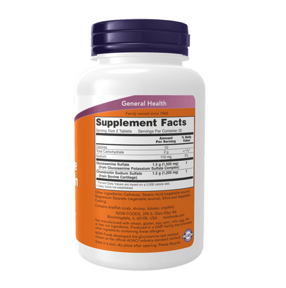Now Glucosamine & Chondroitin Extra Strength 60 Tablets
