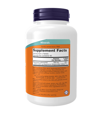 Now Magnesium Glycinate 180 Tabs