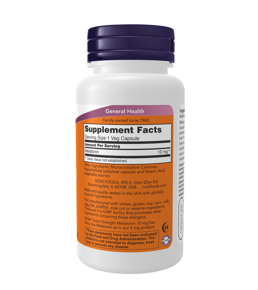 Now Melatonin, Extra Strength 10 mg - 100 Veg Capsules