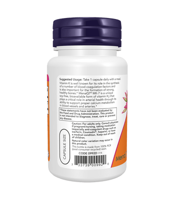 Now MK-7 Vitamin K2 100 mcg Veg Capsule