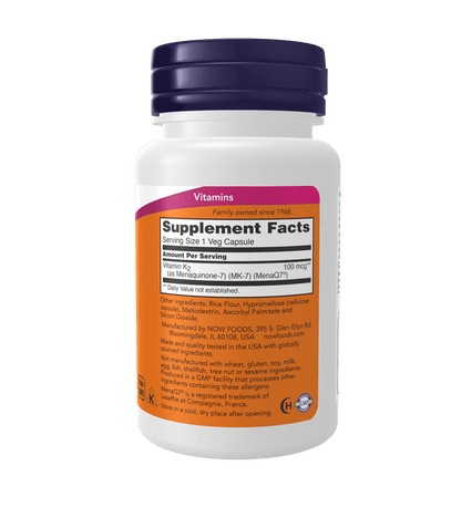 Now MK-7 Vitamin K2 100 mcg Veg Capsule