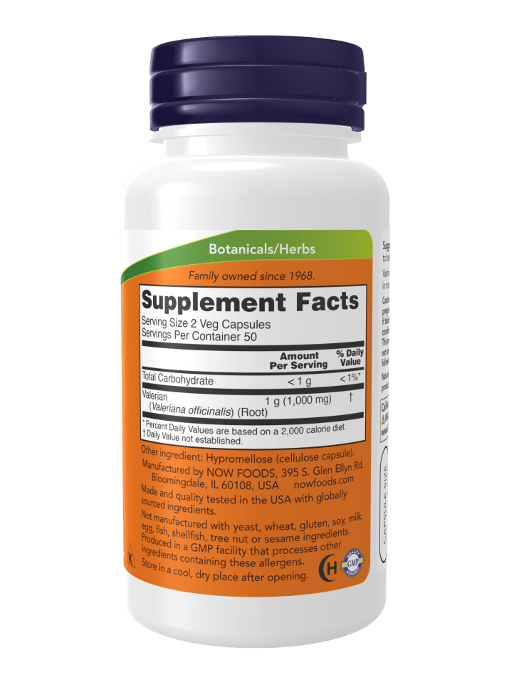 Now Valerian Root 500mg (100 Caps)
