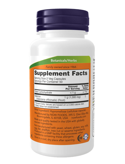 Now Valerian Root 500mg (100 Caps)