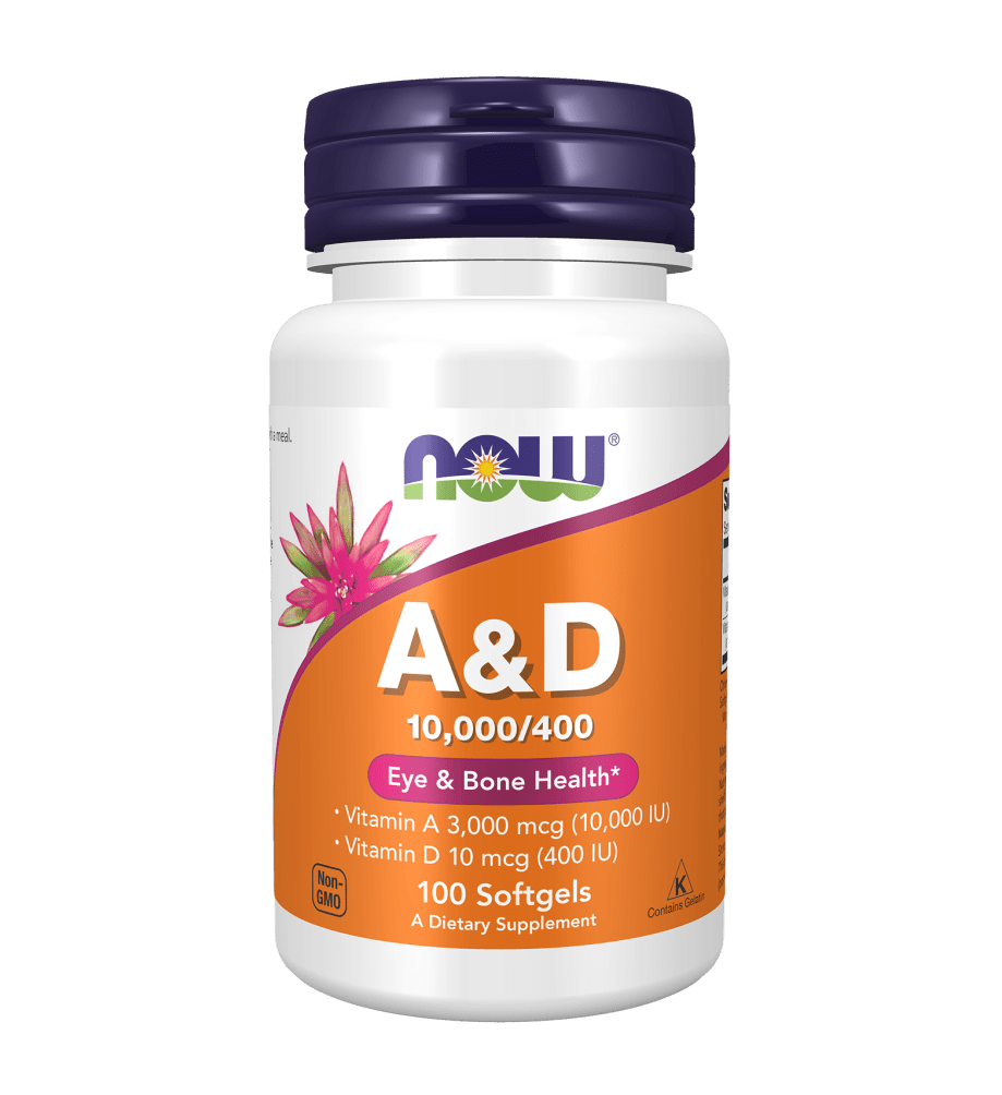 Now Vitamin A & D 10,000/400 IU Softgels -100 Softgels