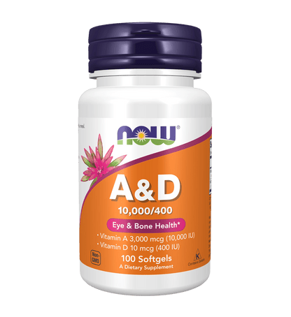 Now Vitamin A & D 10,000/400 IU Softgels -100 Softgels