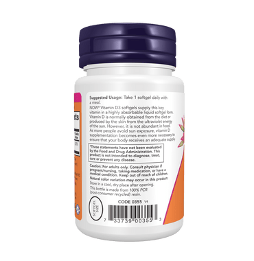 Now Vitamin D3 2000 IU - 180 Softgels
