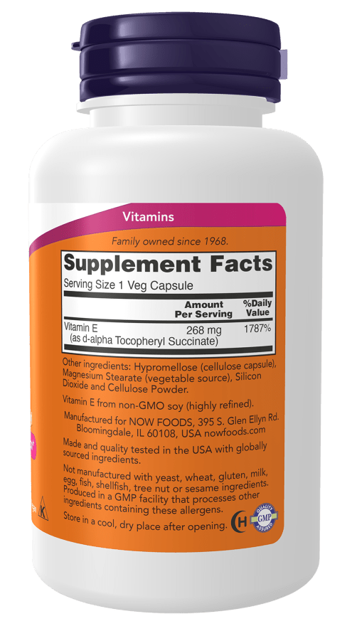 Now Vitamin E-400 Vegetarian Dry Veg Capsules (100 Caps)