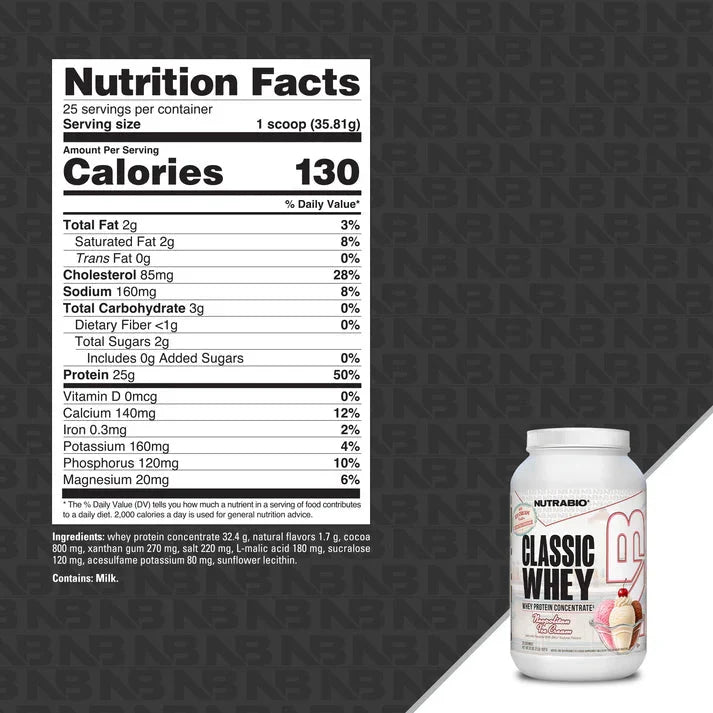 Nutrabio Classic Whey Protein Concentrate Powder