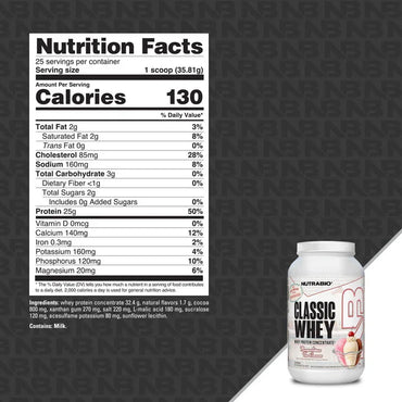 Nutrabio Classic Whey Protein Concentrate Powder