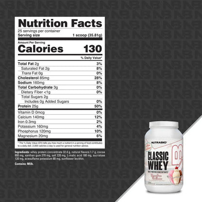 Nutrabio Classic Whey Protein Concentrate Powder