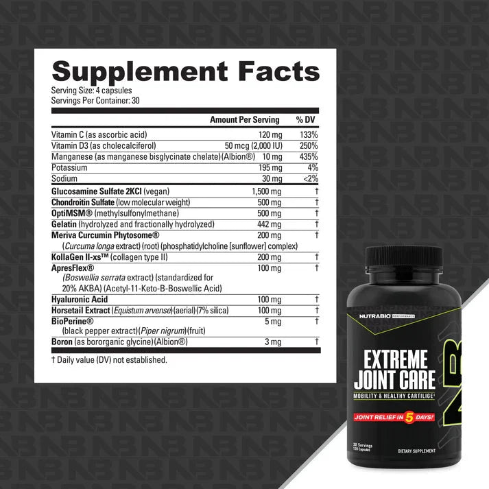 Nutrabio Extreme Joint Care 120 Capsules