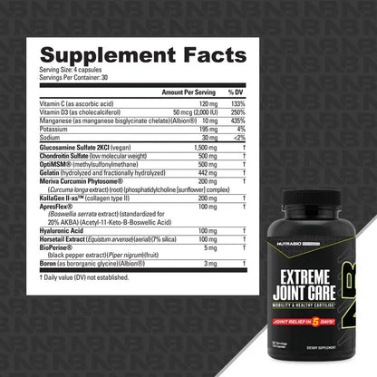 Nutrabio Extreme Joint Care 120 Capsules