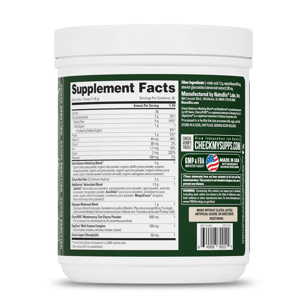 Nutrabio Mega Greens Daily Superfood & Mushrooms