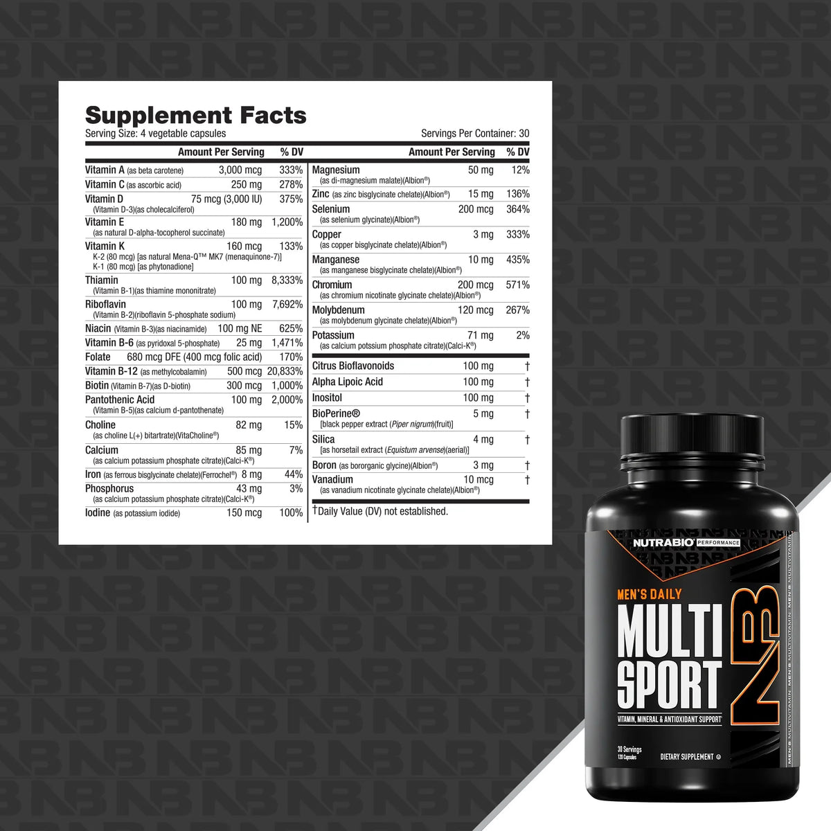 Nutrabio Multi Sport Vitamin, Mineral & Antioxidant Support