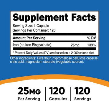 Nutricost Iron 25Mg