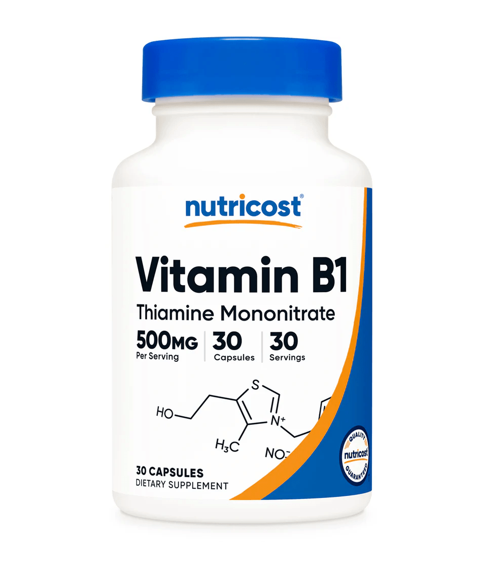 Nutricost Vitamin B1 (Thiamin) Capsules (500 MG) -30 Capsules