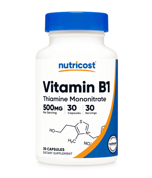 Nutricost Vitamin B1 (Thiamin) Capsules (500 MG) -30 Capsules