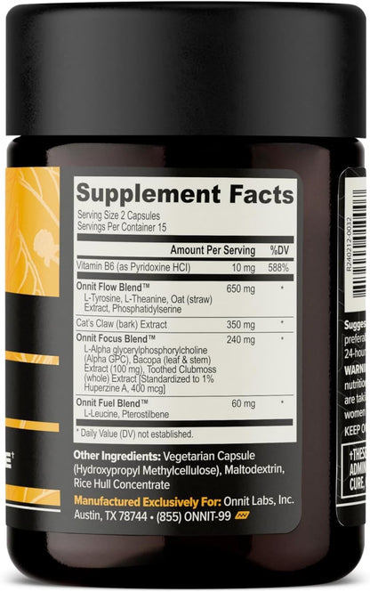 Onnit Labs Alpha Brain Memory & Focus Support - 30 Capsules
