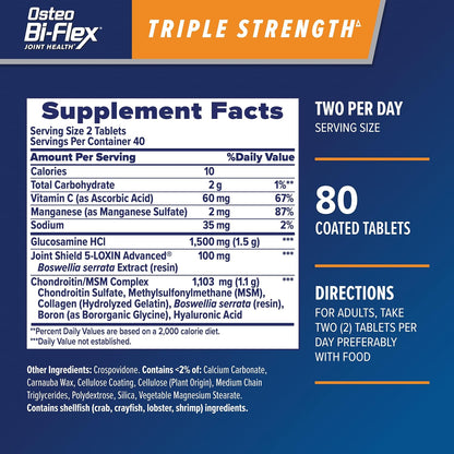 Osteo Bi-Flex Joint Health Triple Strength 80 Tabs
