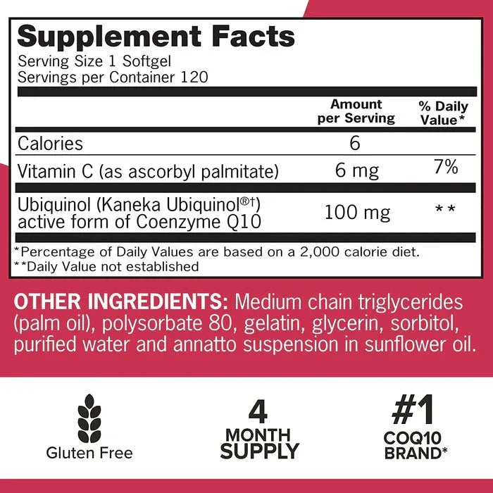Qunol Mega Ubiquinol CoQ10, 100 mg -120 Caps