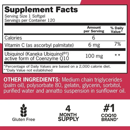 Qunol Mega Ubiquinol CoQ10, 100 mg -120 Caps
