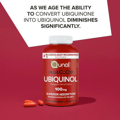 Qunol Mega Ubiquinol CoQ10, 100 mg -120 Caps