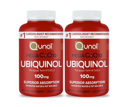 Qunol Mega Ubiquinol CoQ10, 100 mg -120 Caps