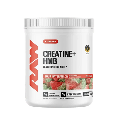 RAW Nutrition Creatine + HMB Powder | 5g Creatine Monohydrate + Recovery Support | 30 Servings