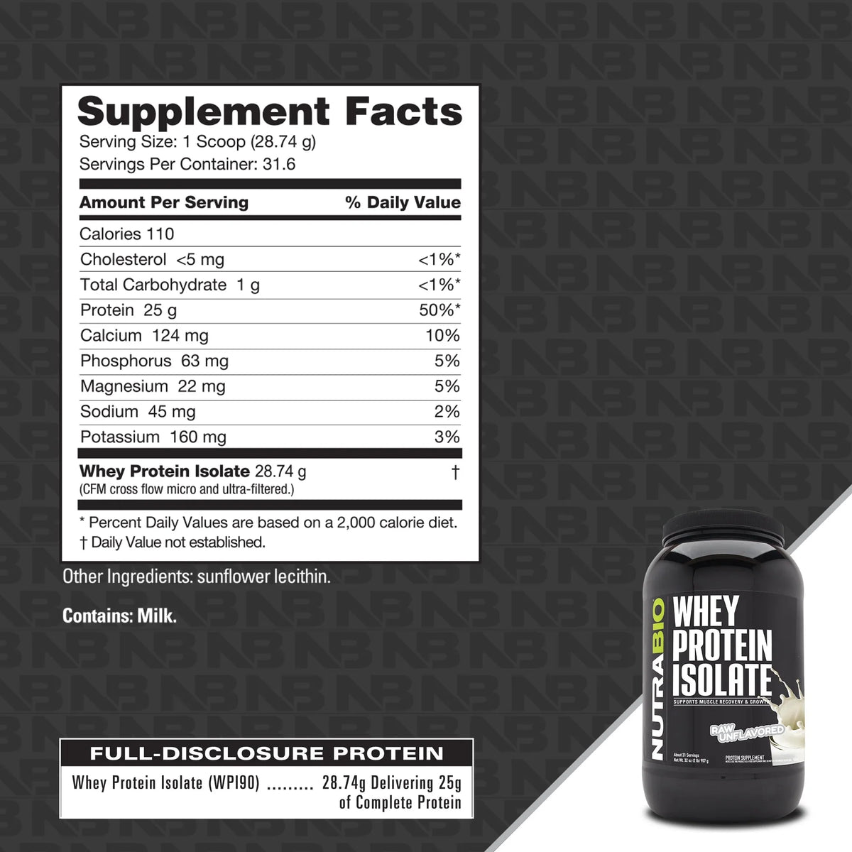 Nutrabio Whey Protein Isolate 2 Lbs