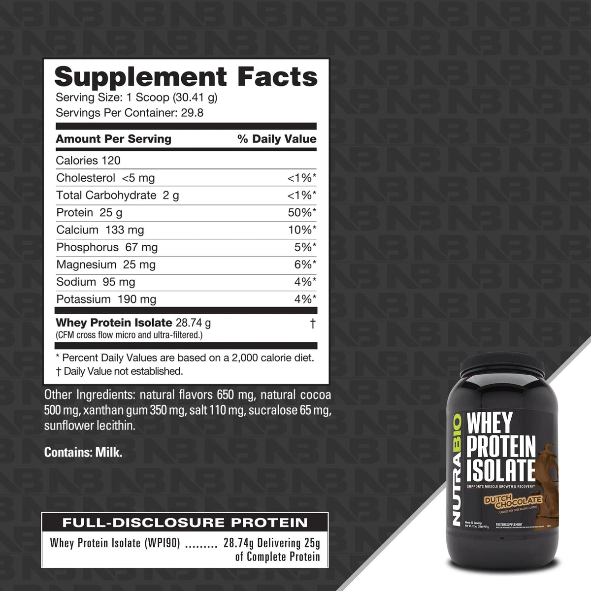 Nutrabio Whey Protein Isolate 2 Lbs