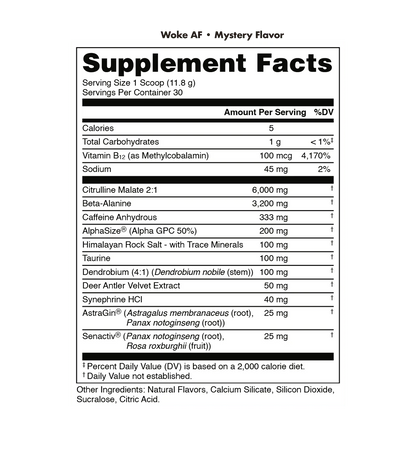 Bucked Up Woke AF - High Stimulant Pre-Workout